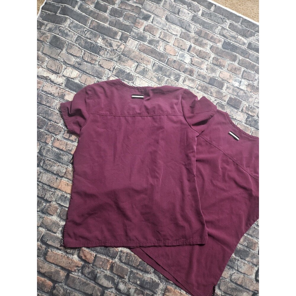 Beyond Scrubs Top Burgundy Purple Size Medium Lot of 2 - Picture 7 of 7
